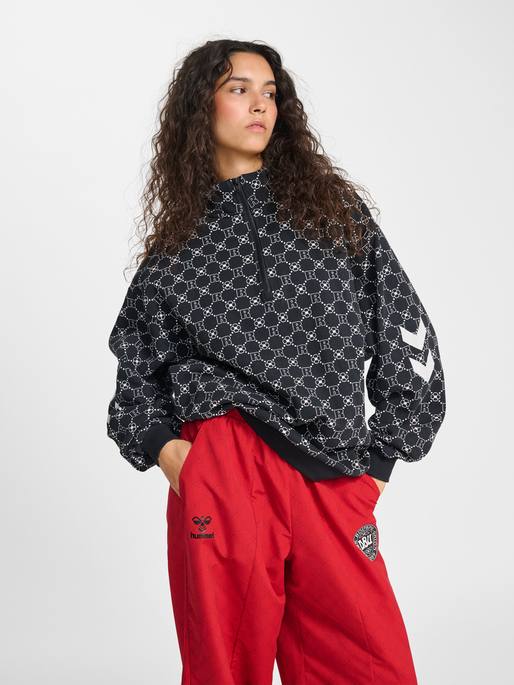 hmlOVERSIZED HALFZIP DBU ROTATE, BLACK, model