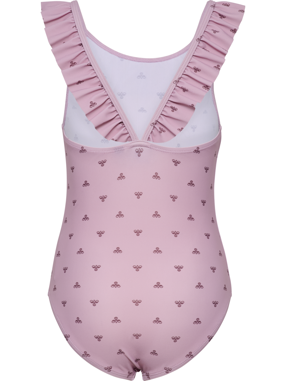 hmlJR BEE AOP FRILL SWIMSUIT, MAUVE SHADOW, packshot