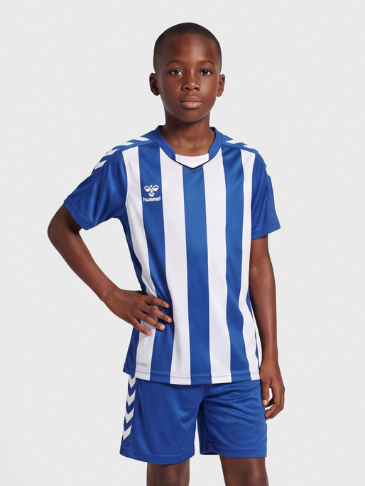 hmlCORE XK STRIPED JERSEY S/S KIDS, TRUE BLUE/WHITE, model