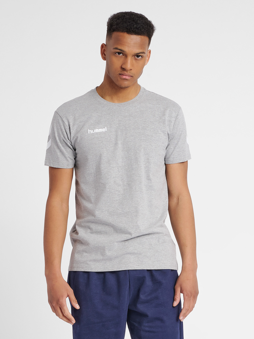 HMLGO COTTON T-SHIRT S/S, GREY MELANGE, model