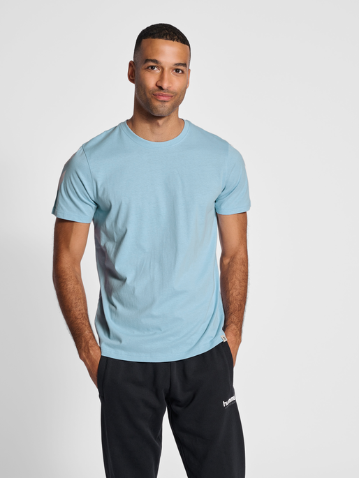 hmlLEGACY CHEVRON T-SHIRT, PLACID BLUE, model