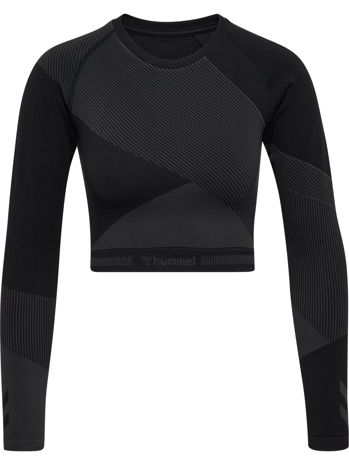 hmlUNITY SEAMLESS CROP T-SHIRT L/S, BLACKENED PEARL, packshot