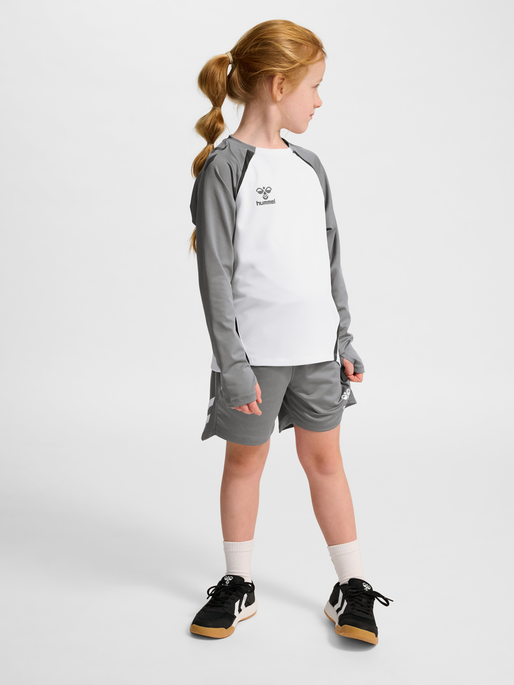 hmlLEAD 2.0 CREW SWEAT KIDS, WHITE/STEEL GRAY, model