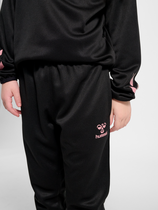 hmlSHIMMER TRAINING PANTS KIDS, BLACK/BRIDAL ROSE, model