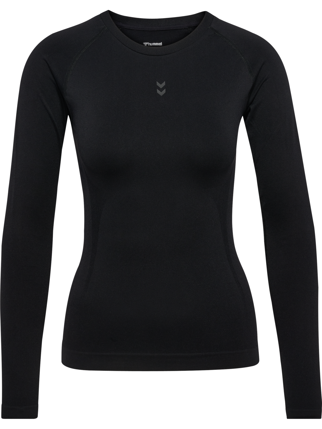 hmlFLOW T-SHIRT L/S, BLACK, packshot
