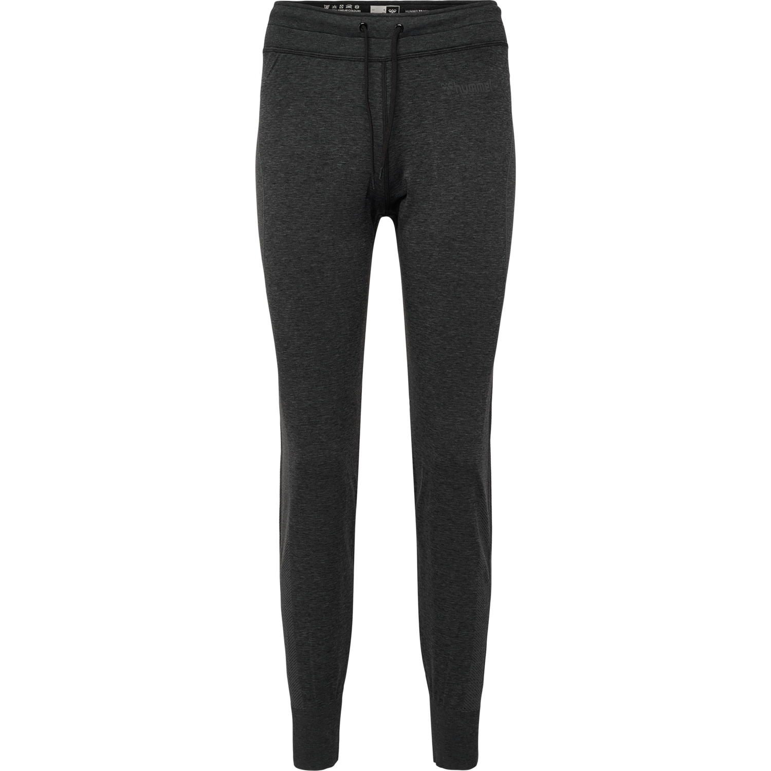 hmlMT HANA SEAMLESS TAPERED PANTS, BLACK MELANGE, packshot