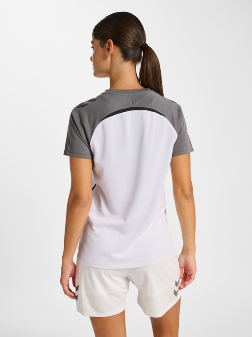 hmlLEAD 2.0 JERSEY S/S WOMAN, WHITE/STEEL GRAY, model