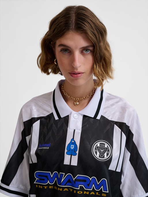 hmlLOOSE SOCCER JERSEY GAMBA, WHITE, model