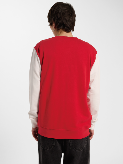 DBU 26 FAN RED-WHITE CREW NECK, TANGO RED/WHITE, model