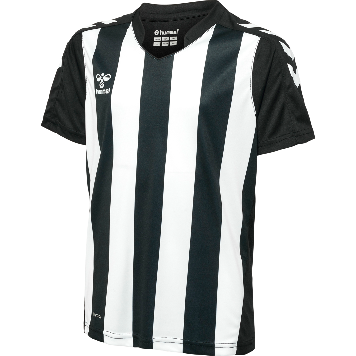 hmlCORE XK STRIPED JERSEY S/S KIDS, BLACK/WHITE, packshot