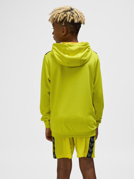 hmlAUTHENTIC PL HOODIE KIDS, BLAZING YELLOW, model
