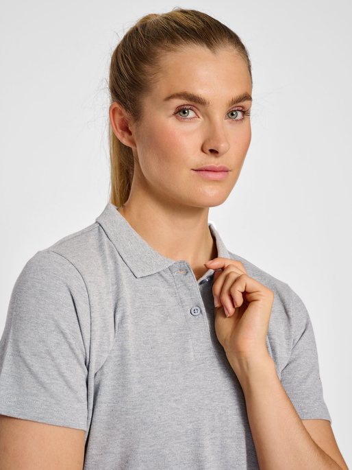 hmlRED CLASSIC POLO WOMAN, GREY MELANGE, model
