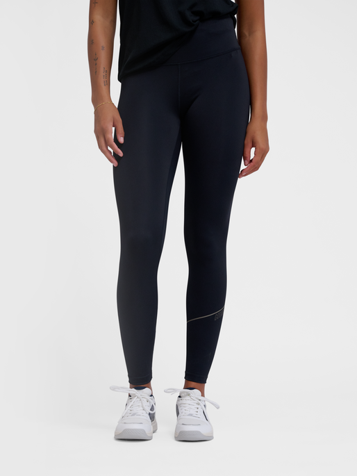 hmlCOURT MID WAIST POCKET TIGHTS W, LIGHT GREY/BLACK, model