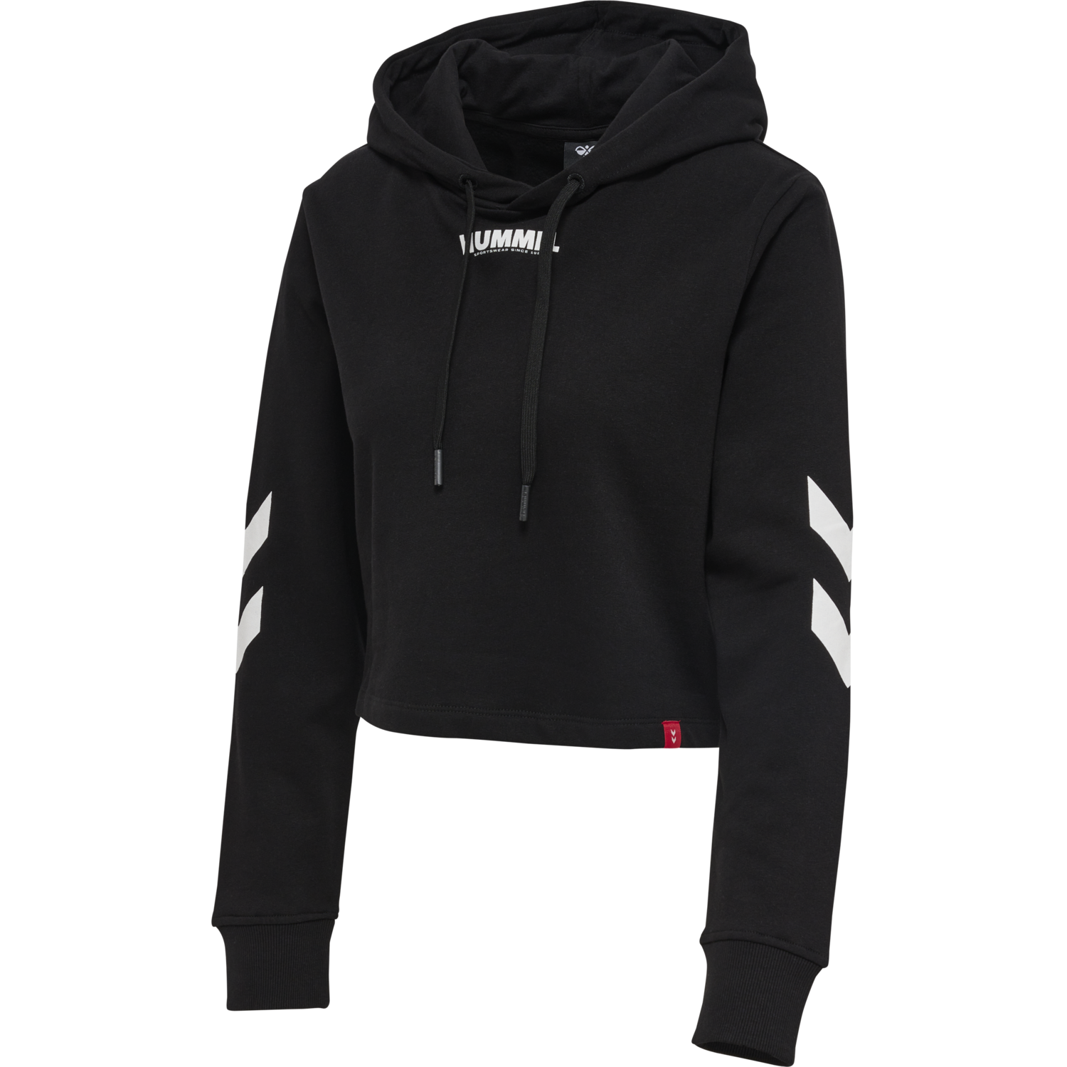 hmlLEGACY WOMAN CROPPED HOODIE, BLACK, packshot