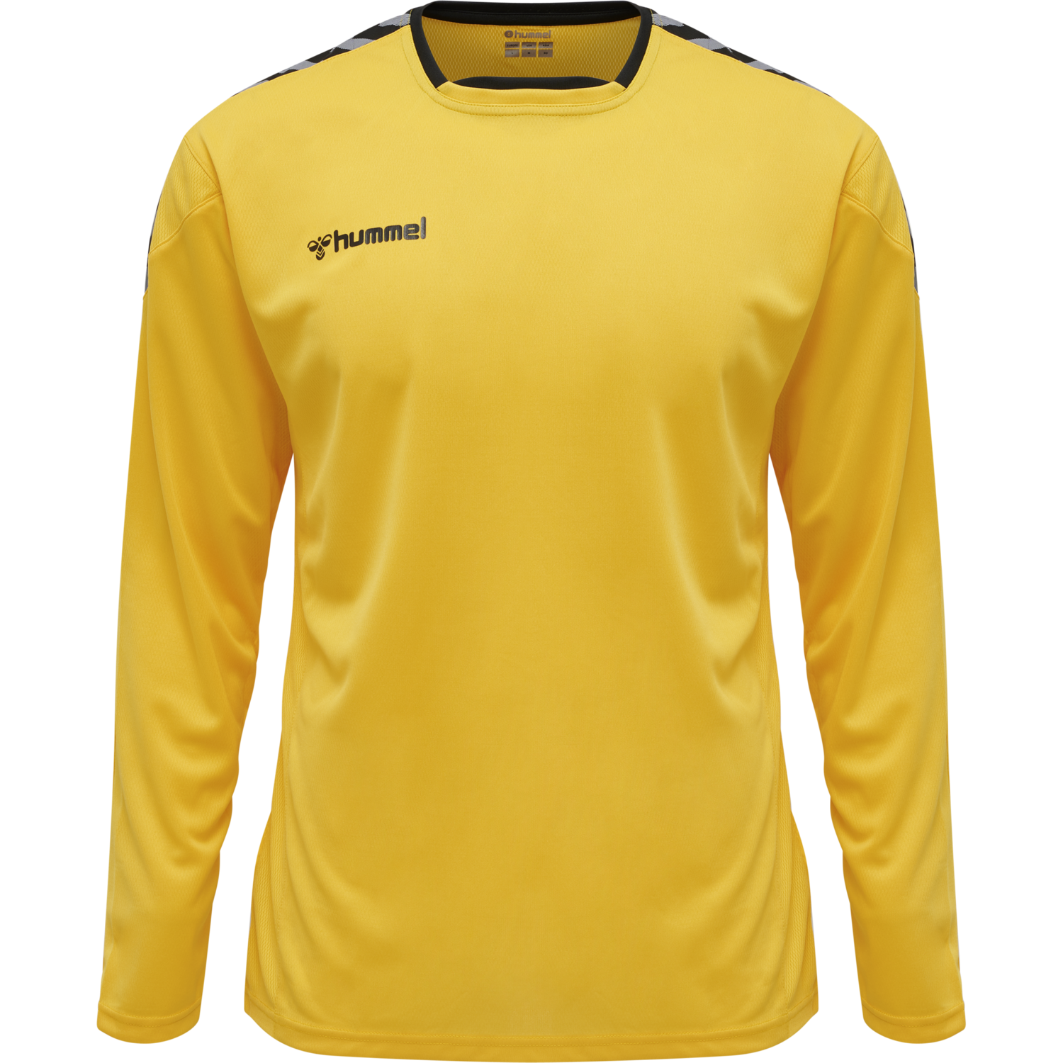 hmlAUTHENTIC POLY JERSEY L/S, SPORTS YELLOW/BLACK, packshot