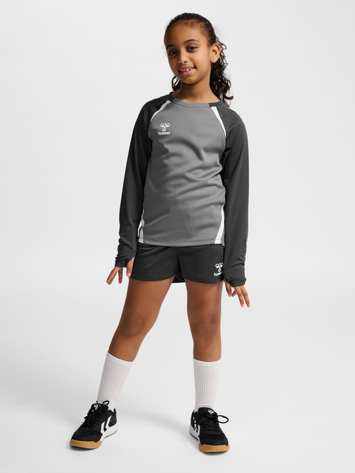 hmlLEAD 2.0 CREW SWEAT KIDS, STEEL GRAY/ASPHALT, model