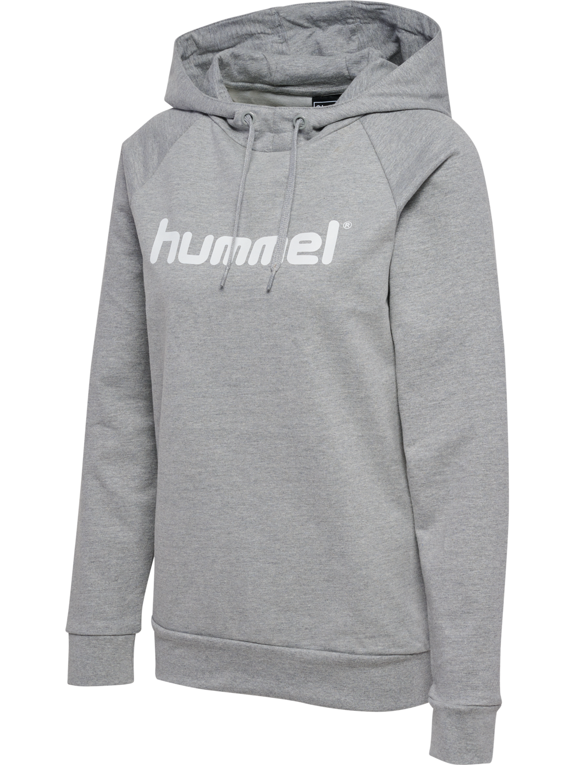 HMLGO COTTON LOGO HOODIE WOMAN, GREY MELANGE, packshot