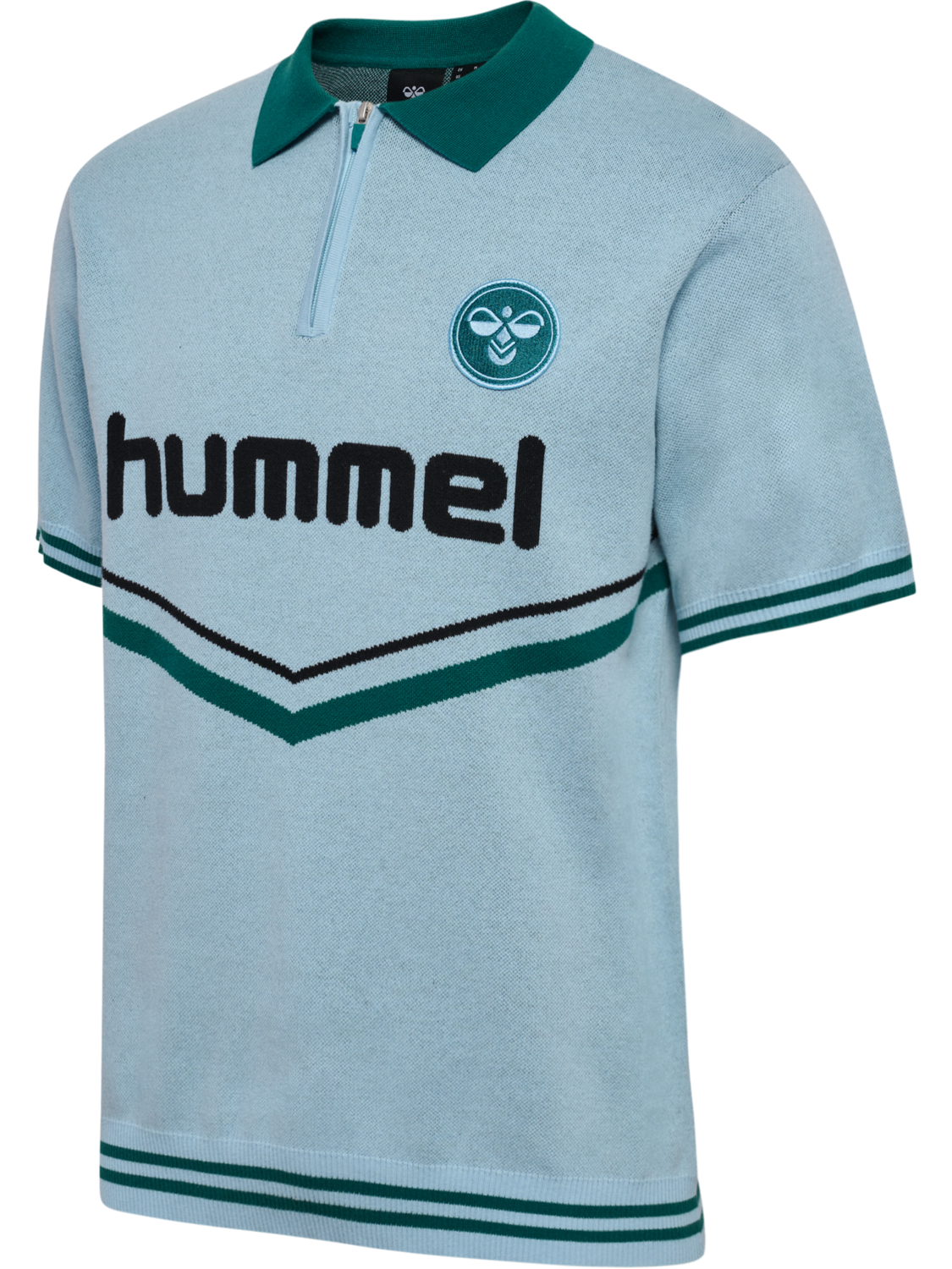 Knit Half-Zip Polo Shirt, LIGHT BLUE, packshot