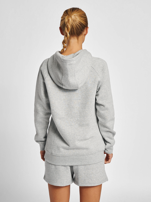 hmlRED HEAVY HOODIE WOMAN, GREY MELANGE, model