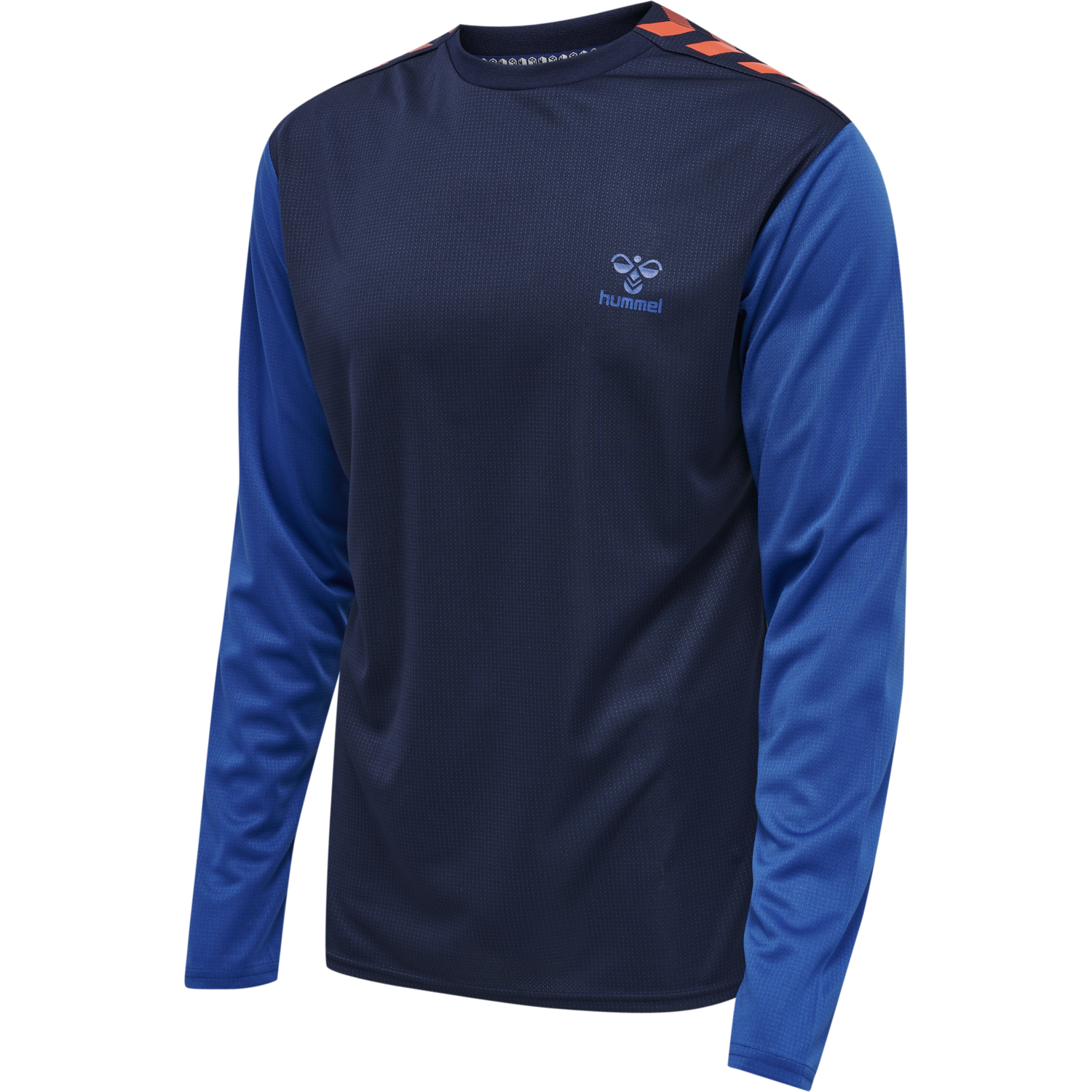 hmlPRO GRID GAME JERSEY L/S, MARITIME BLUE/SURF THE WEB, packshot