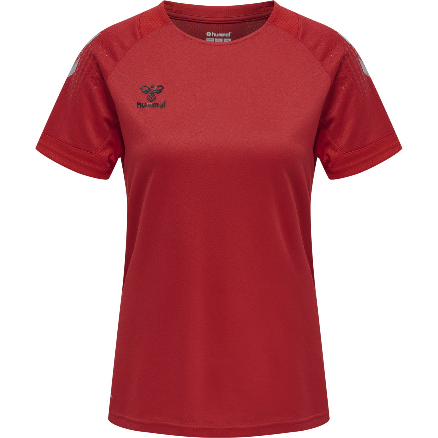 hmlLEAD WOMENS S/S POLY JERSEY, TRUE RED, packshot