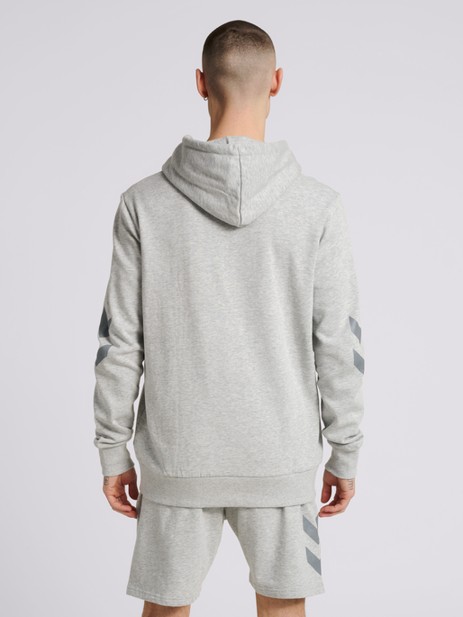hmlLEGACY ZIP HOODIE, GREY MELANGE, model