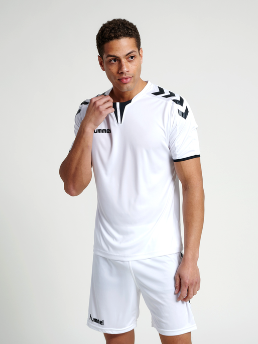 CORE SS POLY JERSEY, WHITE PR, model