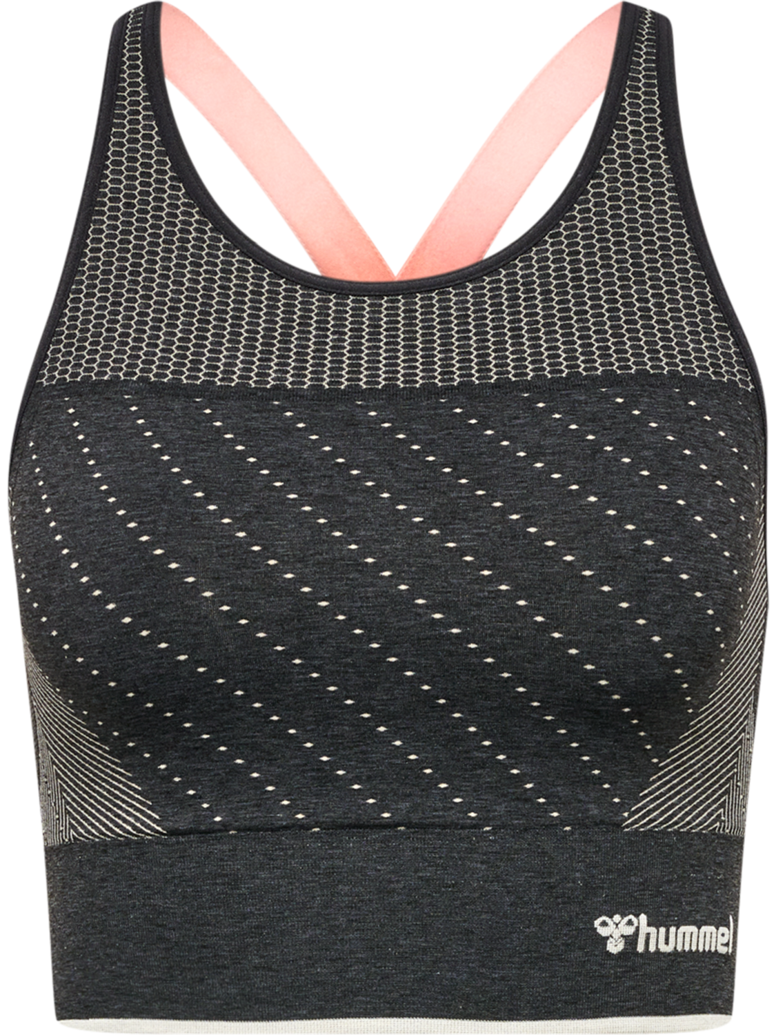 hmlMT HANA SEAMLESS SPORTS TOP, BLACK MELANGE, packshot