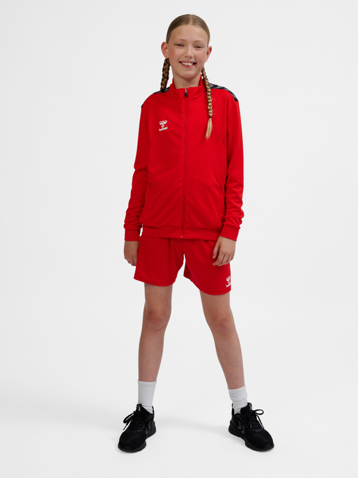 hmlAUTHENTIC PL ZIP JACKET KIDS, TRUE RED, model