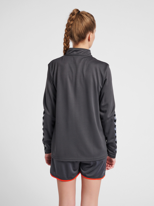 hmlAUTHENTIC HALF ZIP SWEATSHIRT WO, ASPHALT, model