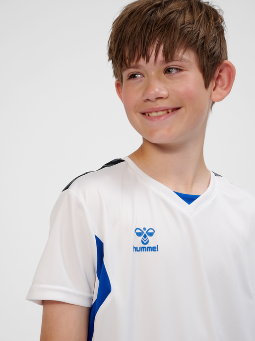 hmlAUTHENTIC PL JERSEY S/S KIDS, WHITE/TRUE BLUE, model