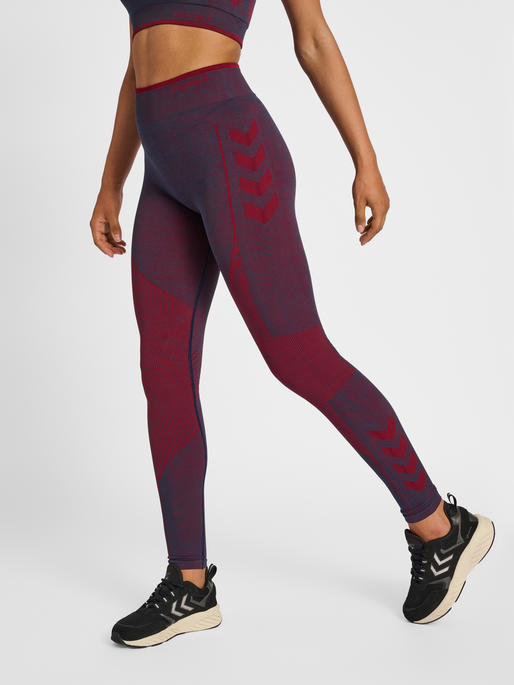hmlMT ALY SEAMLESS HW TIGHTS, INSIGNIA BLUE/CABERNET MELANGE, model