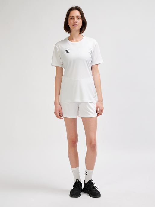 hmlESSENTIAL JERSEY S/S WOMAN, WHITE, model