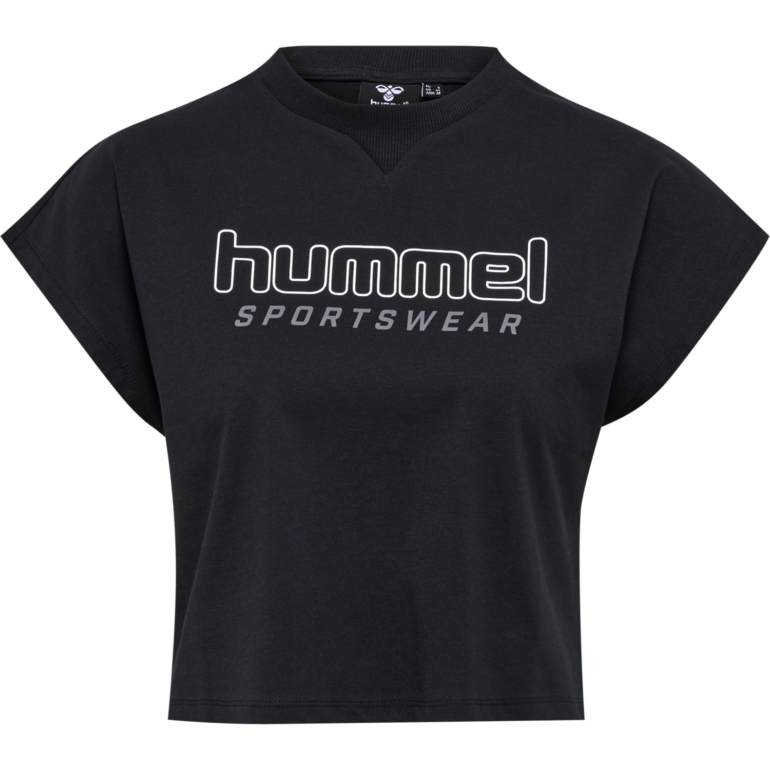 hmlLGC JUNE CROPPED T-SHIRT, BLACK, packshot