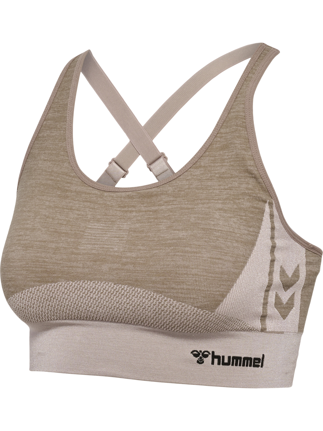 hmlCLEA SEAMLESS  SPORTS TOP, CHATEAU GRAY/DRIFTWOOD MELANGE, packshot