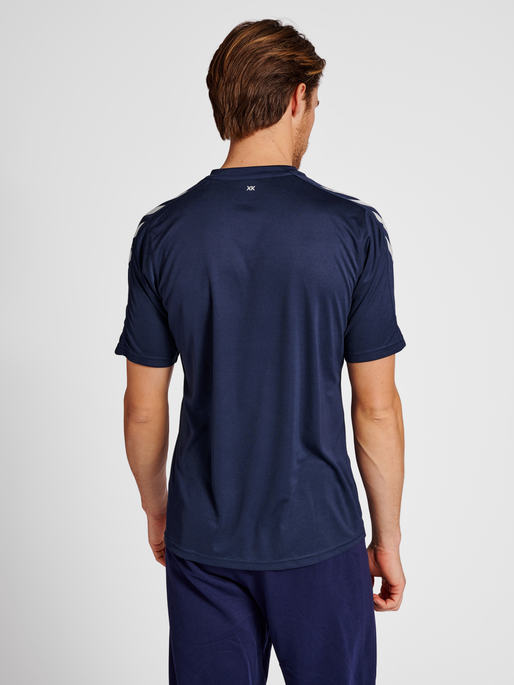 hmlCORE XK STRIPED JERSEY S/S, MARINE/WHITE, model