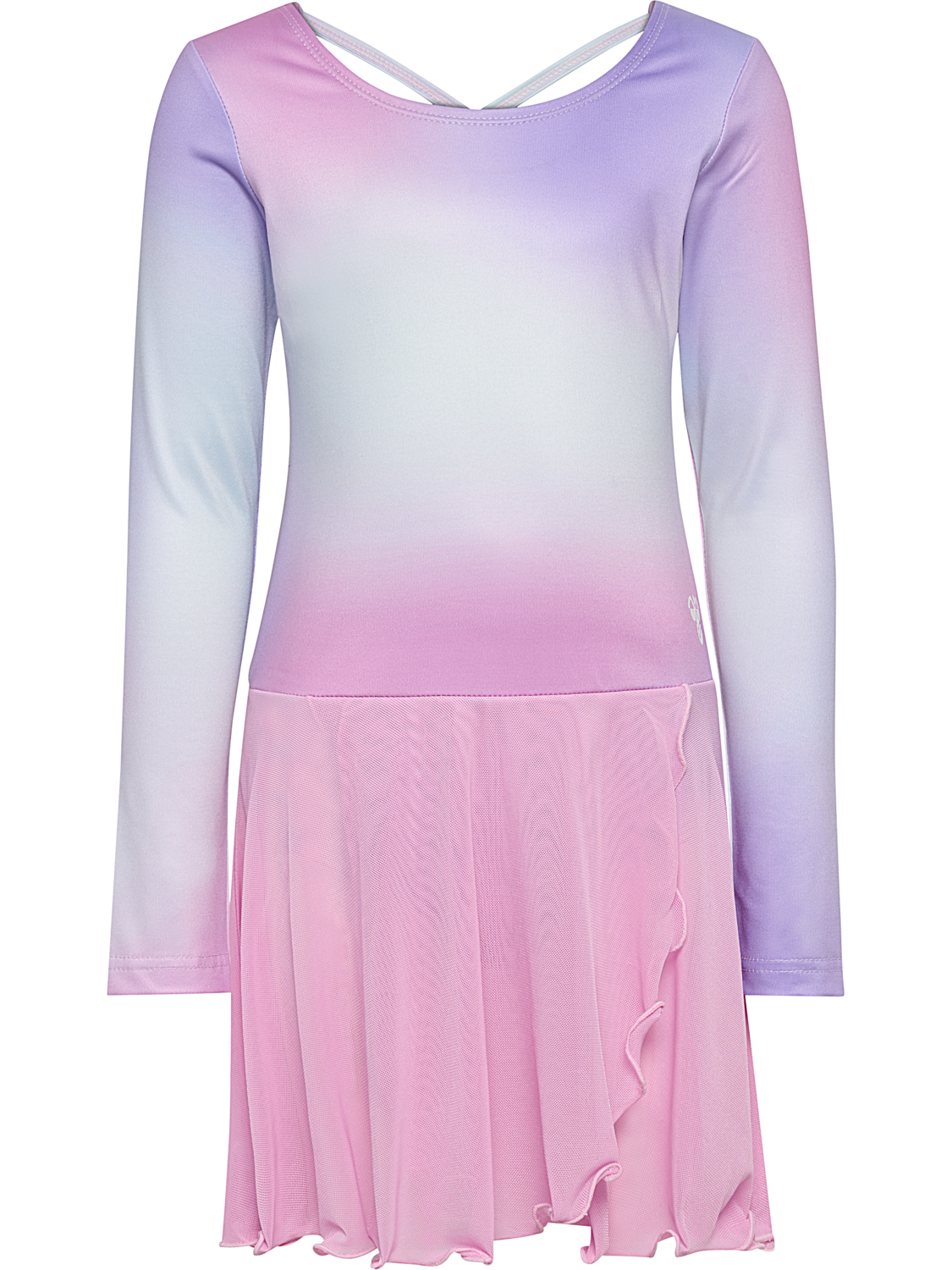 hmlJR GRADIENT SKIRTY GYMSUIT L/S, PASTEL LAVENDER, packshot