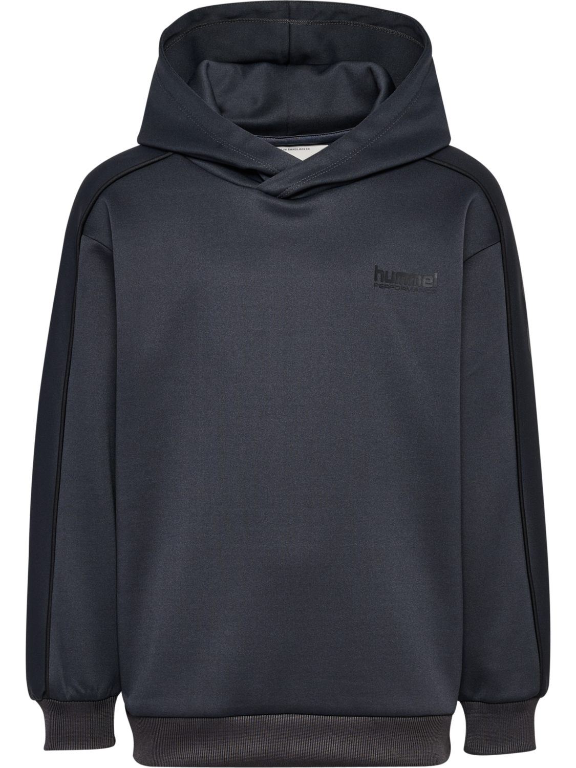 hmlJR INTERLOCK HOODIE, EBONY, packshot