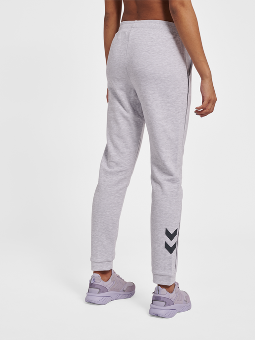 hmlLGC YOKO REGULAR PANTS, LIGHT GREY MELANGE, model