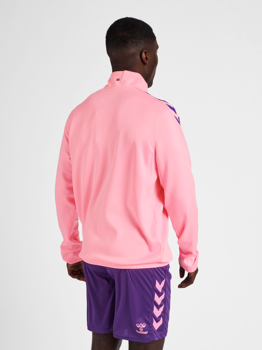 hmlCORE XK HALF ZIP POLY SWEAT, COTTON CANDY, model