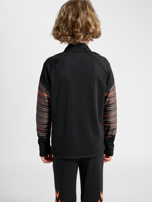 hmlBLAZE PRO TRAINING HALF ZIP KIDS, BLACK/ORANGE, model