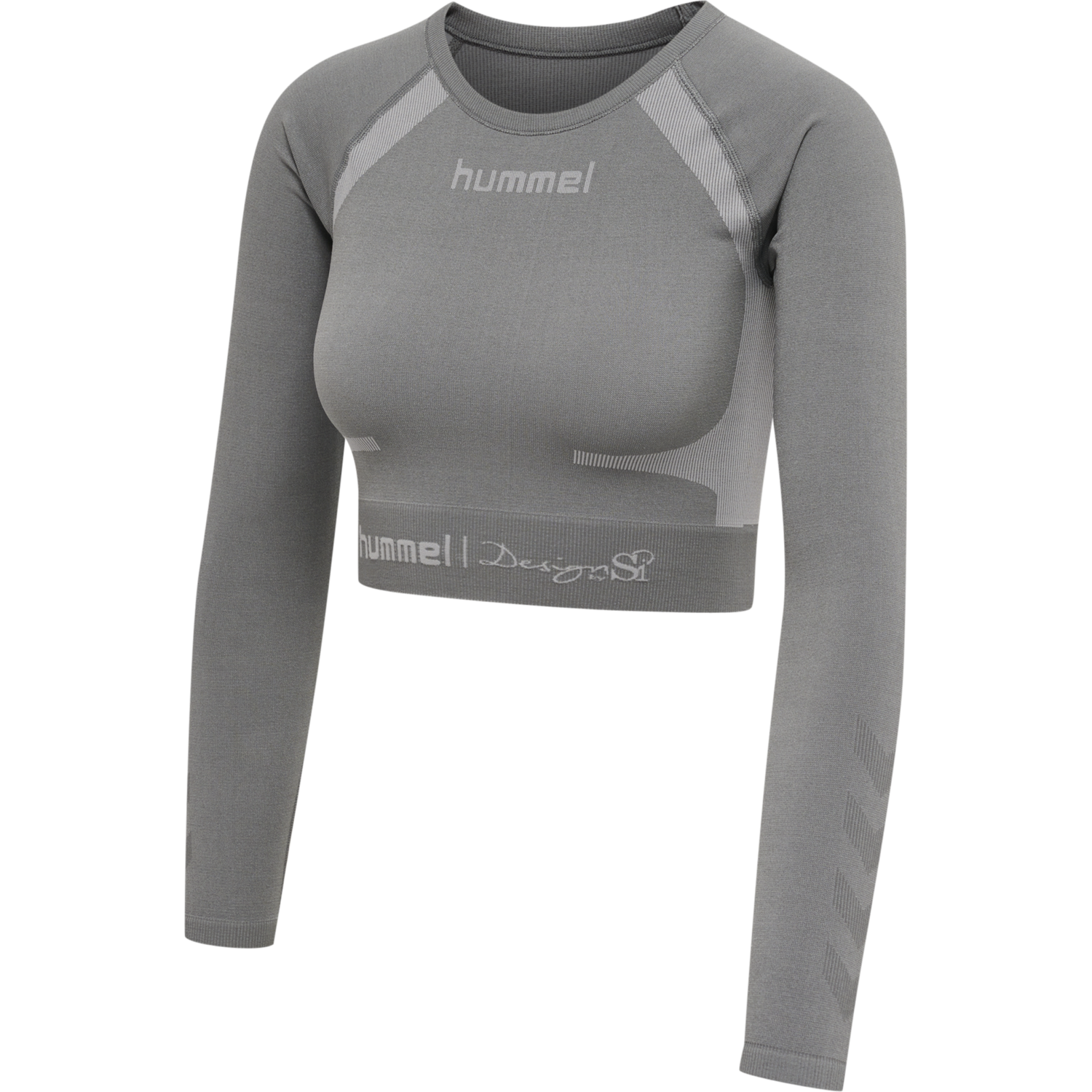hmlSI SEAMLESS CROPTOP L/S, FROST GRAY, packshot