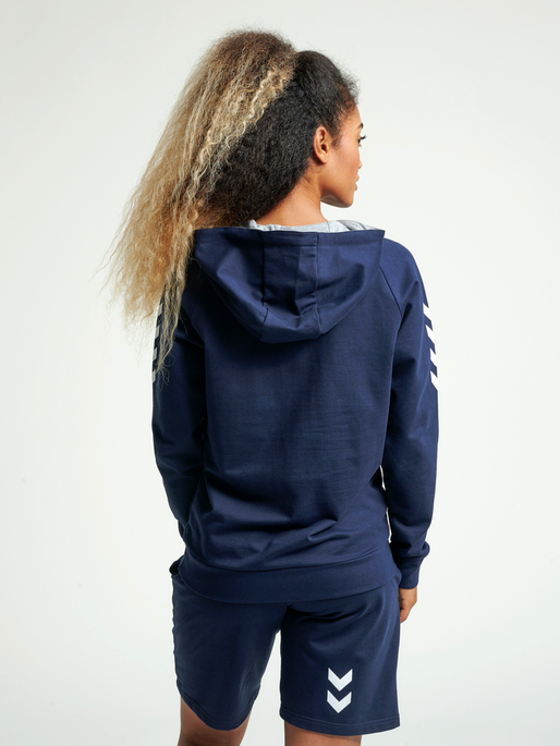 HMLGO COTTON HOODIE WOMAN, MARINE, model