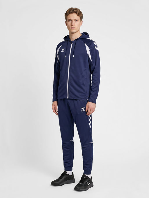 hmlCORE 2.0 ZIP HOODIE, MARINE/WHITE, model