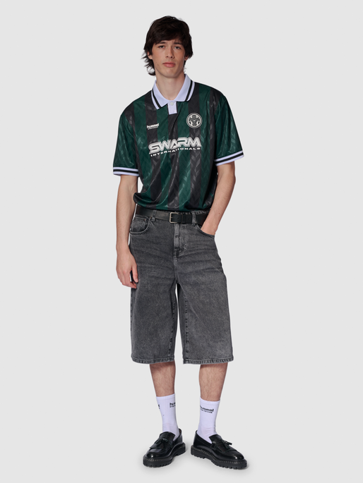hmlLOOSE FOOTBALL JERSEY S/S, PONDEROSA PINE, model