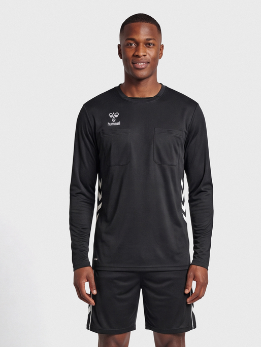 hmlREFEREE CHEVRON JERSEY L/S, BLACK, model