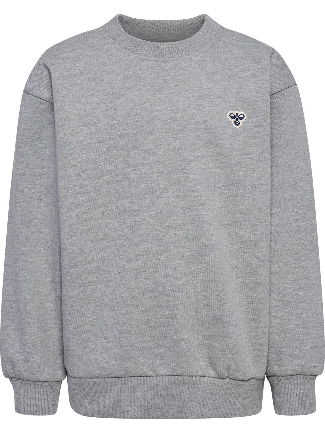 hmlJR LOOSE CREWNECK BEE, GREY MELANGE, packshot