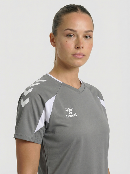hmlCORE 2.0 JERSEY S/S WOMAN, STEEL GRAY/WHITE, model