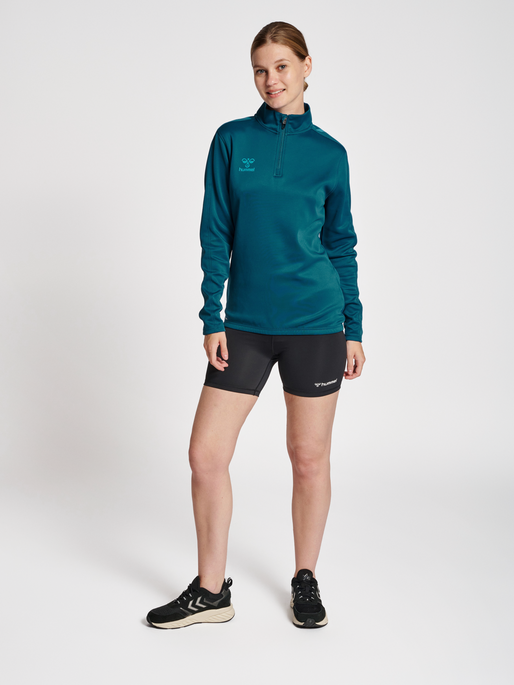 hmlCORE XK HALF ZIP SWEAT WOMAN, BLUE CORAL, model