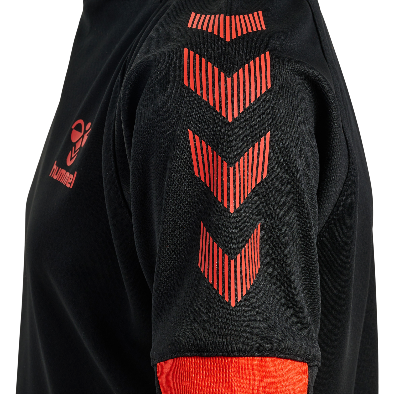 hmlGG12 ACTION JERSEY S/S KIDS, BLACK/CHERRY TOMATO, packshot